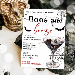 Convites Convocação para o Boos e Booze Halloween