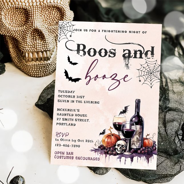 Convites Convocação para o Boos e Booze Halloween (Criador carregado)