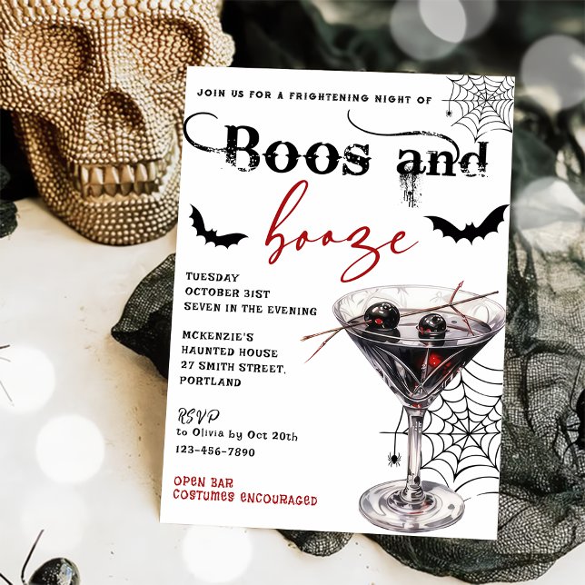Convites Convocação para o Boos e Booze Halloween (Criador carregado)