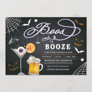 Convites Convocação para o Boos e Booze Halloween