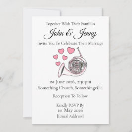 Convites Convocação para o Casamento do Horno Francês Músic