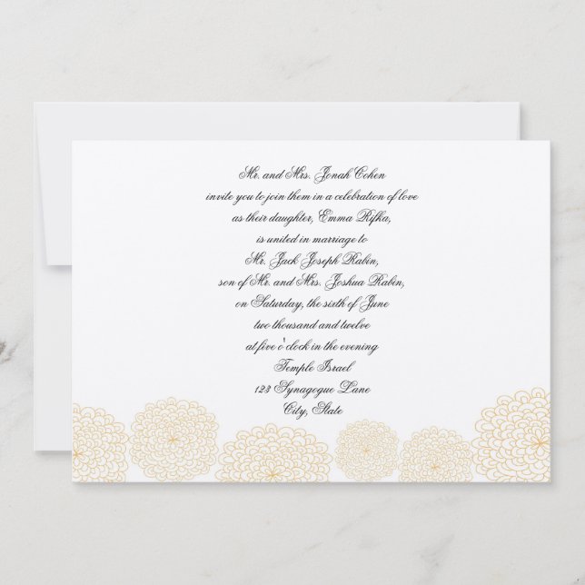 Convites Convocação para o casamento judaico de Rosettes Cr (Frente)