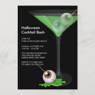 Convites Convocação para o Dia das Bruxas com Cocktail As