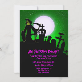 Convites Convocação para o Dia das Bruxas de Scary Grim Rea