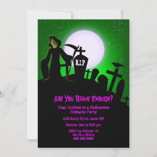 Convites Convocação para o Dia das Bruxas de Scary Grim Rea