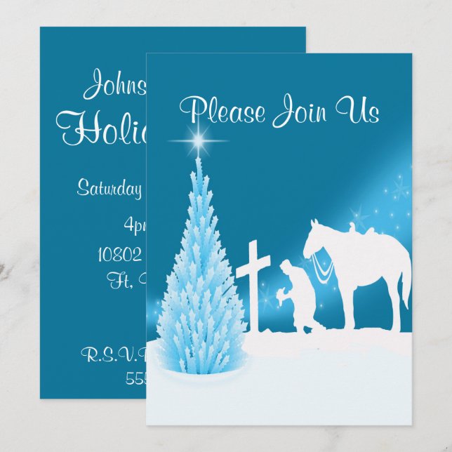 Convites Convocação para o Feriado Ocidental do Cowboy (Frente/Verso)