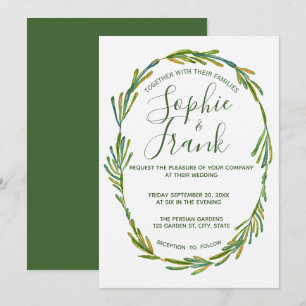 Convites Convocação Personalizada para Casamento Russo Verd