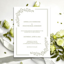 Convocação Verde para Casamento do Elegante Floral