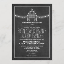 Convocações para Casamento de Barn de Chalkboard R