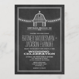 Convites Convocações para Casamento de Barn de Chalkboard R