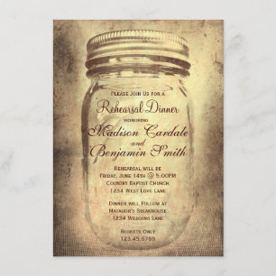 Convites Convocações para Janto de Ensaios Rustic Mason J