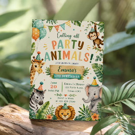 Convites Convocando Todos os Animais da Festa Aniversário S