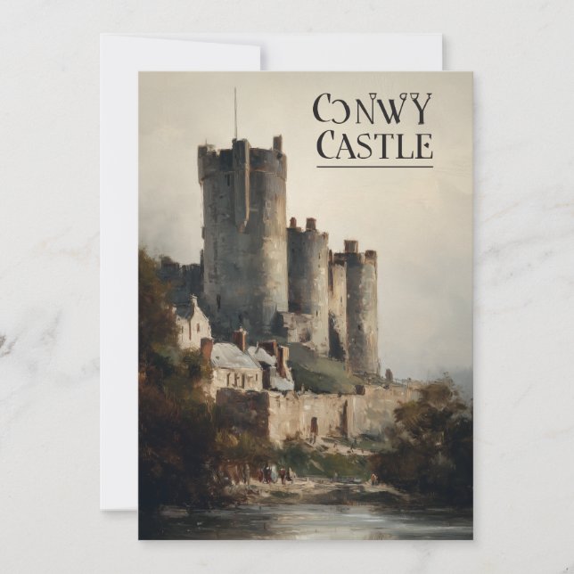 Convites Conwy Castle Wales Oil Painting Print |  (Frente)