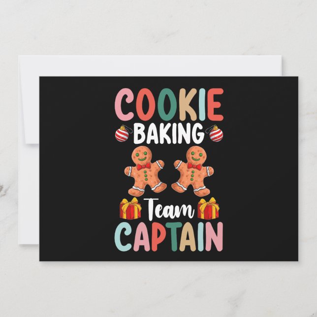 Convites Cookie Baking Team Capitão Família Natal (Frente)