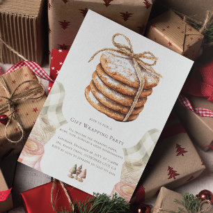 Convites Cookie de Aquarela de Natal para Festa de Moldagem