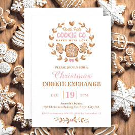 Convites Cookie de Natal - Pão cor-de-rosa