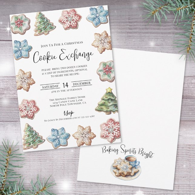Convites Cookie Exchange Christmas Party (Cookie Exchange Christmas Party Invitation)