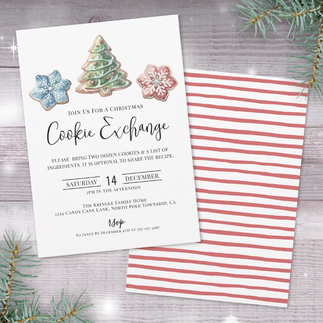 Convites Cookie Exchange Holiday Christmas Party (Cookie Exchange Christmas Party Invitation)