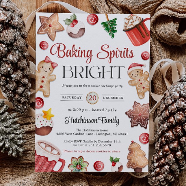 Convites Cookie Exchange Party Invitation (Cookie Exchange Party Invitation)