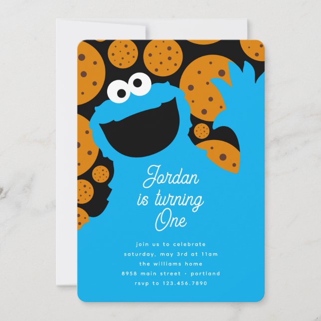 Convites Cookie Monster's Birthday Cookie Bash (Frente)