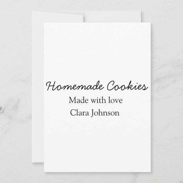 Convites Cookiers caseiros adicione seu nome de texto jogan (Frente)
