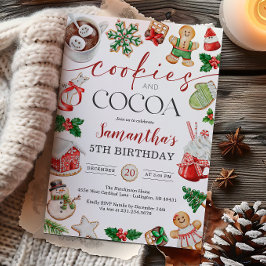 Convites Cookies and Cocoa Winter Birthday Invitation