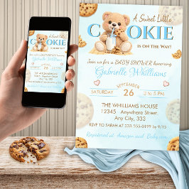 Convites Cookies and Milk Baby Shower - Teddy Bear Baby Sho