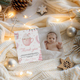 Convites Cookies & Cocoa Birthday Photo Thank You