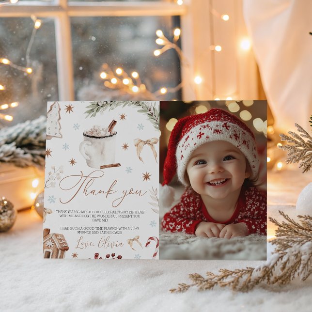 Convites Cookies & Cocoa Photo Thank You Card (Criador carregado)