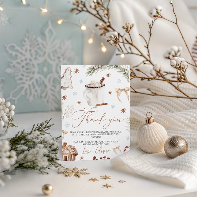 Convites Cookies & Cocoa Thank You Card (Criador carregado)