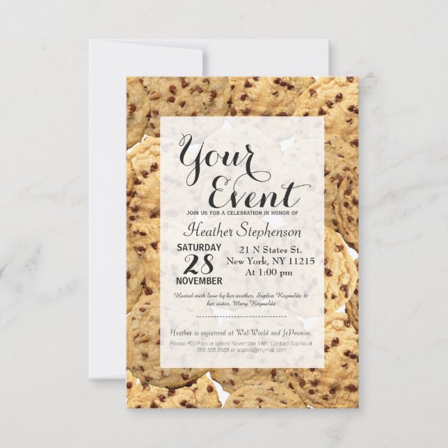 Convites Cookies de chocolate caseiro (Frente)