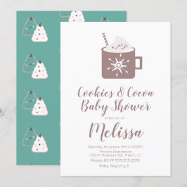 Convites Cookies de chocolate quente Chá de fraldas de inve