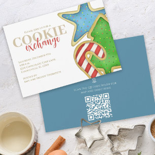 Convites Cookies de Natal Direções de Mapa de Código QR Whi
