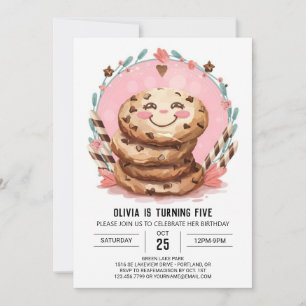 Convites Cookies Digitais Modernos Editáveis Aniversário