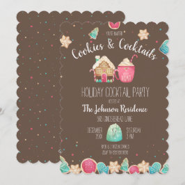 Convites Cookies divertidos e cocktails Troca de Biscoitos 