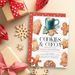 Convites Cookies e Cacau Feriado de Natal Criança