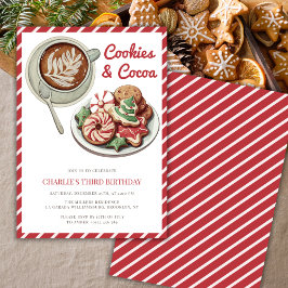 Convites Cookies e cacau Natal Vermelho Aniversário