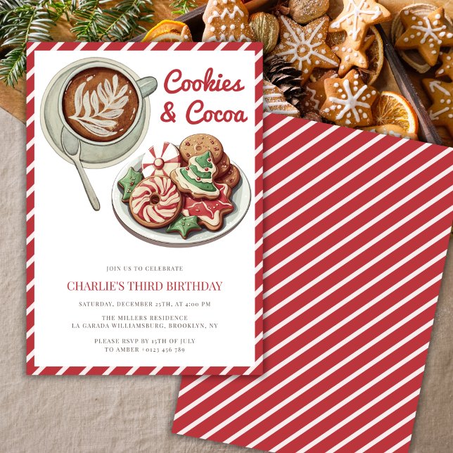 Convites Cookies e cacau Natal Vermelho Aniversário (Criador carregado)