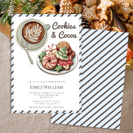 Convites Cookies e Chá de fraldas azul de cacau Cozy Pastel