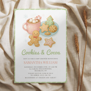 Convites Cookies e Chá de fraldas de inverno de cacau
