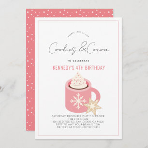 Convites Cookies e chocolate quente - Mug cor-de-rosa