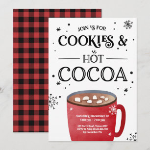 Convites Cookies e chocolate quente Natal Feriado