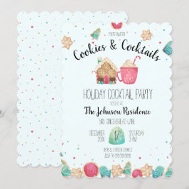 Convites Cookies e Cocktails Cookie Azul de Férias