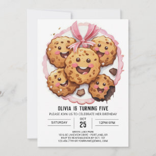 Convites Cookies Personalizados Online Rosa - Aniversário
