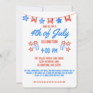 Convites Cookout de 4 de julho de Independência no Dia da I