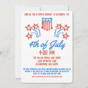 Convites Cookout de 4 de julho de Independência no Dia da I