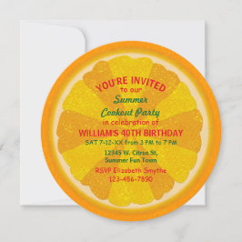Convites Cookout de Festa de Verão com Fatia de Fruta Laran