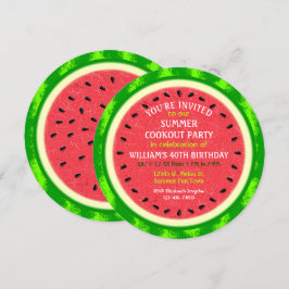 Convites Cookout de Festa de Verão com Fatia de Watermelon
