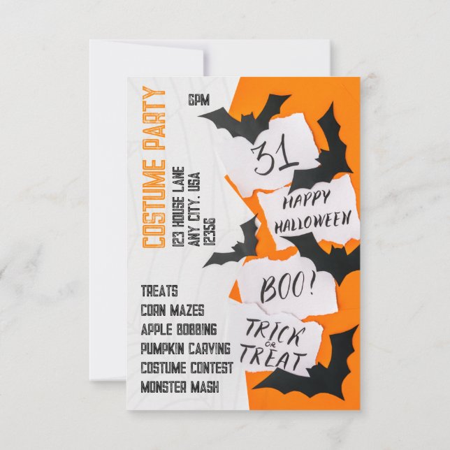 Convites Cool and Fun, Front to Back Halloween (Verso)