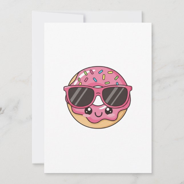 Convites Cool Donut with Sunglasses (Frente)